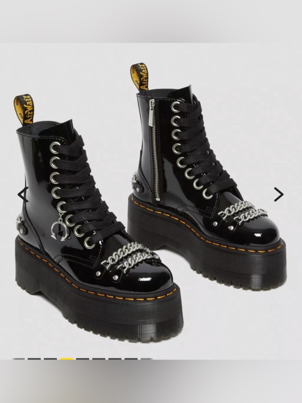 JADON BOOT MAX CHAIN PATENT LEATHER PLATFORMS doc martens